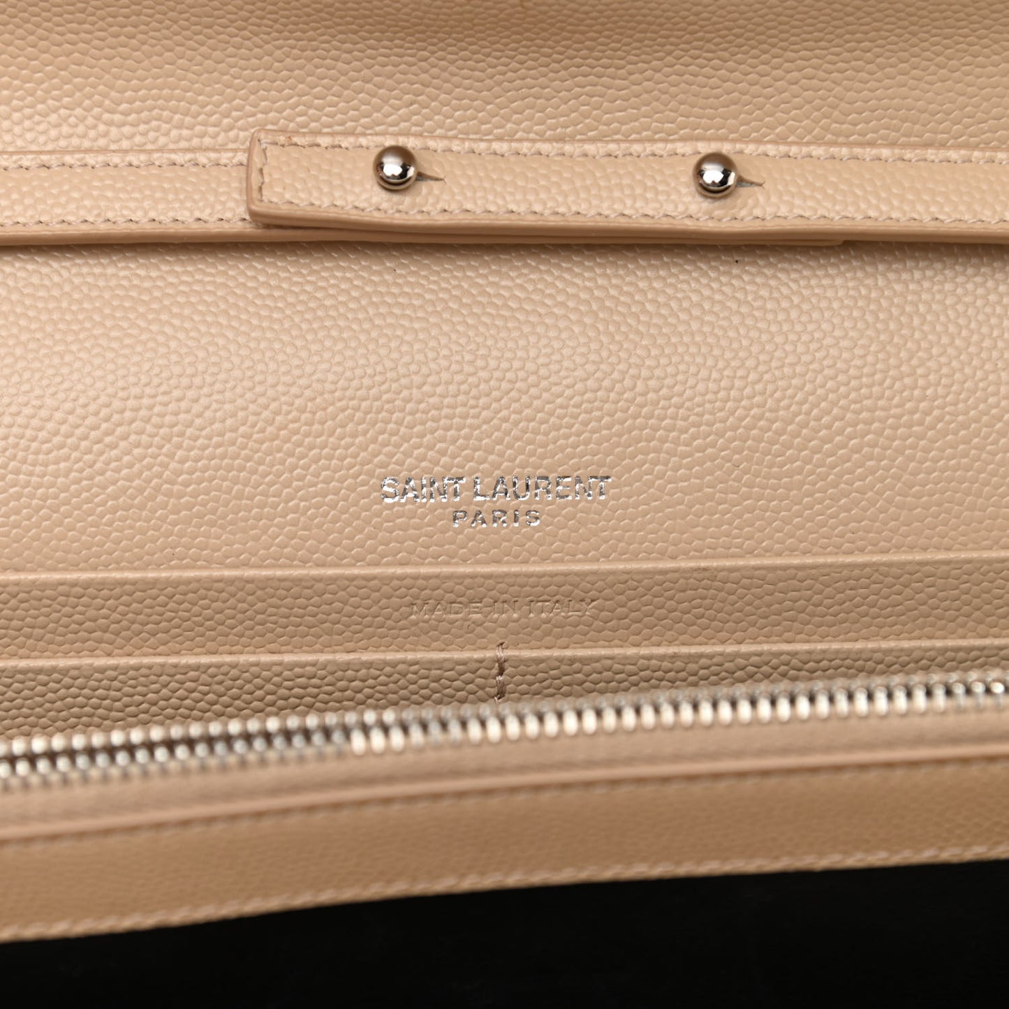 Grain De Poudre Matelasse Chevron Monogram Chain Wallet Nude Powder