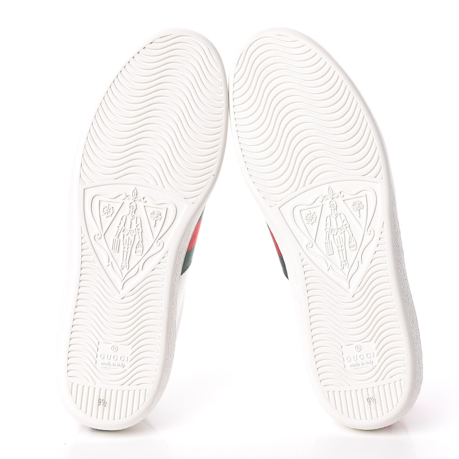 Gucci Calfskin Ayers Web Tiger Embroidered Mens Ace Sneakers 9.5 White Green Red 5 of 12