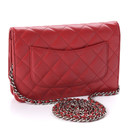 Chanel Caviar Quilted Wallet on Chain WOC Red 3 of 11