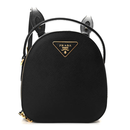Prada Saffiano Lux Mini Odette Backpack Black 1 of 8