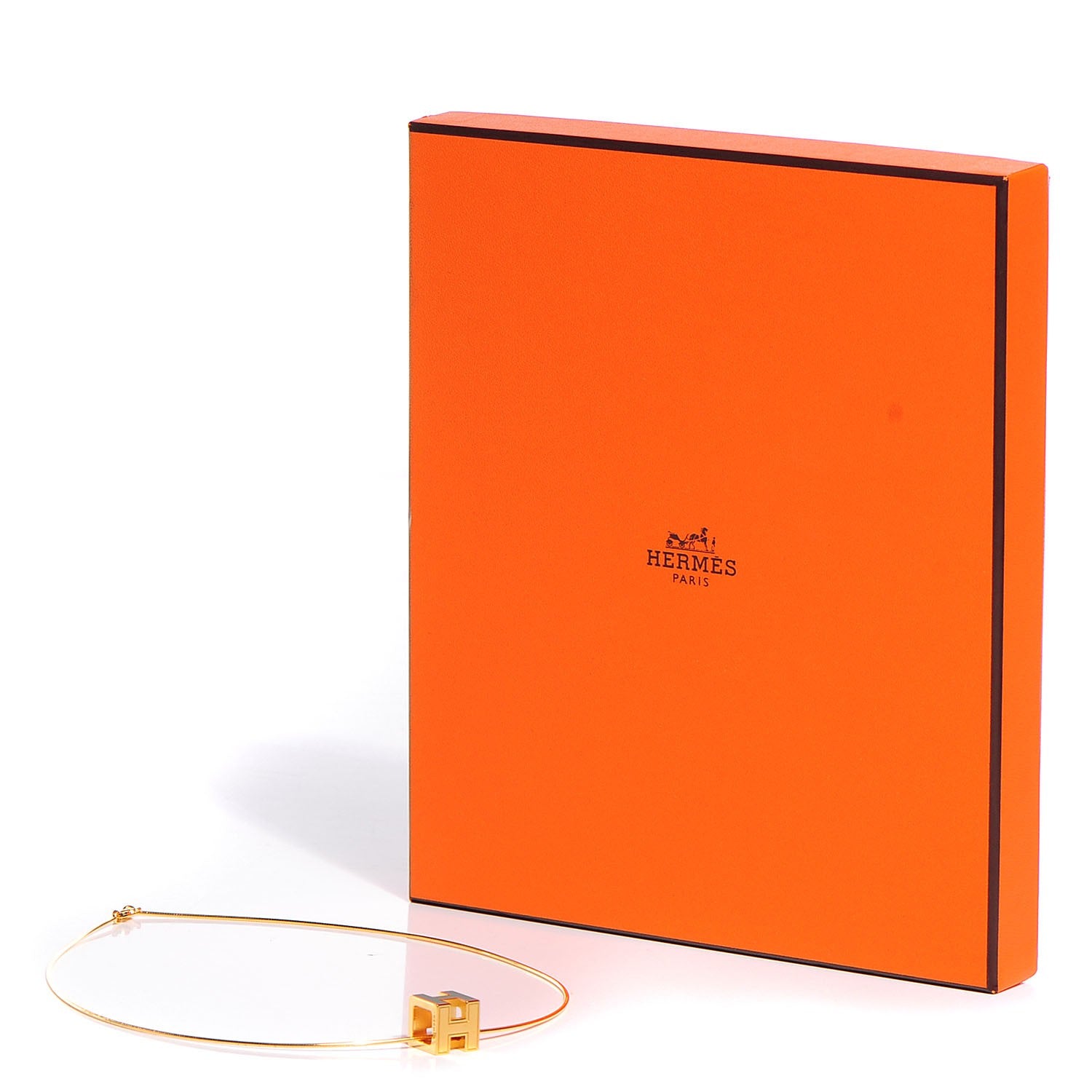 Hermes Lacquered Cage d'H Pendant Necklace Emerald 5 of 5