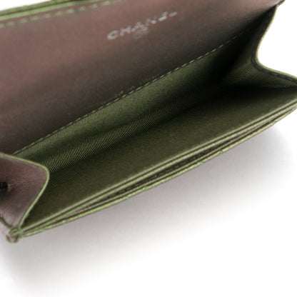 Chanel Metallic Lambskin Quilted Card Holder Green 5 of 8