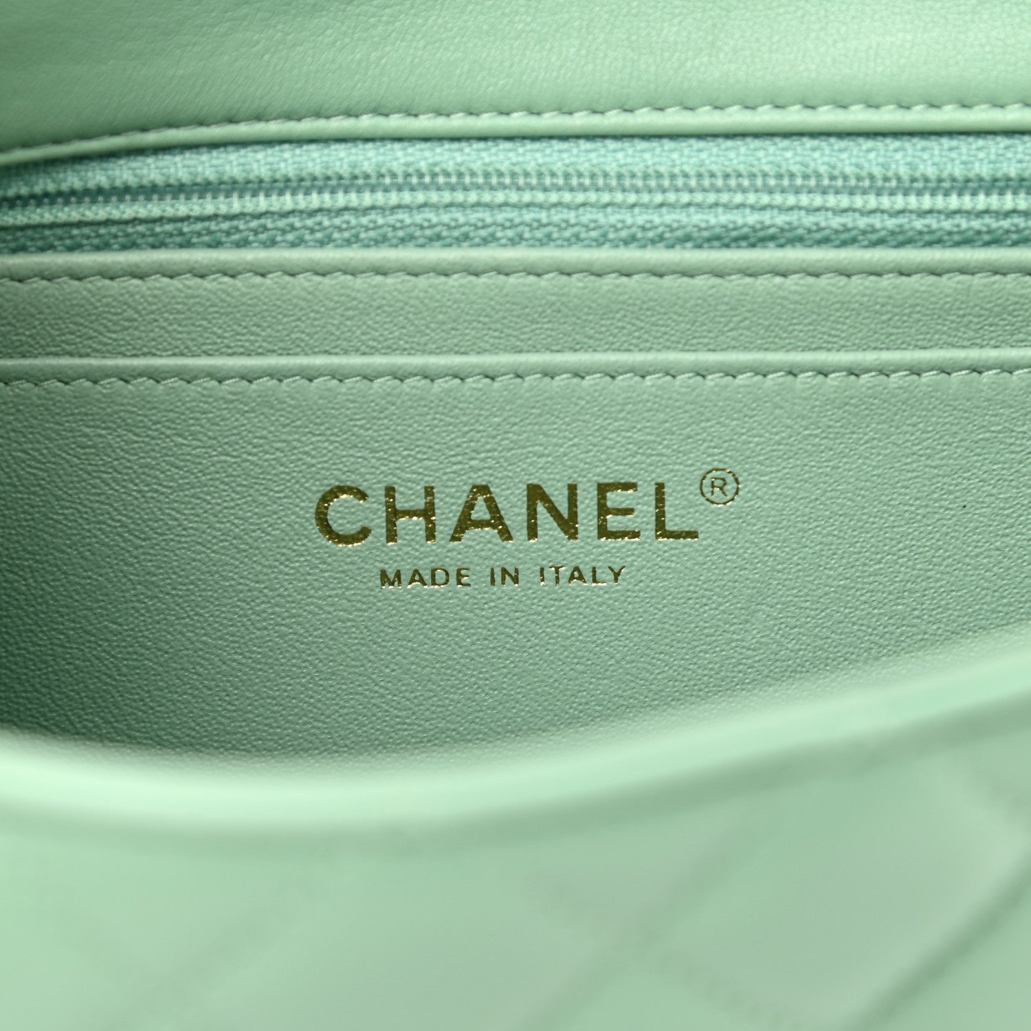 Chanel Lambskin Quilted Mini Rectangular Flap Light Green 6 of 11