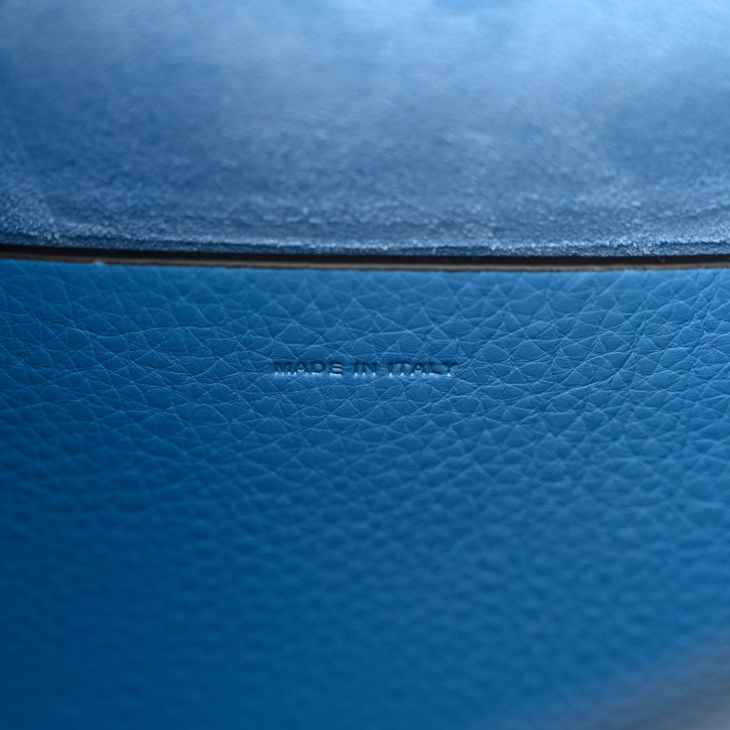 Pebbled Calfskin Small Rockstud Crossbody Tote Denim