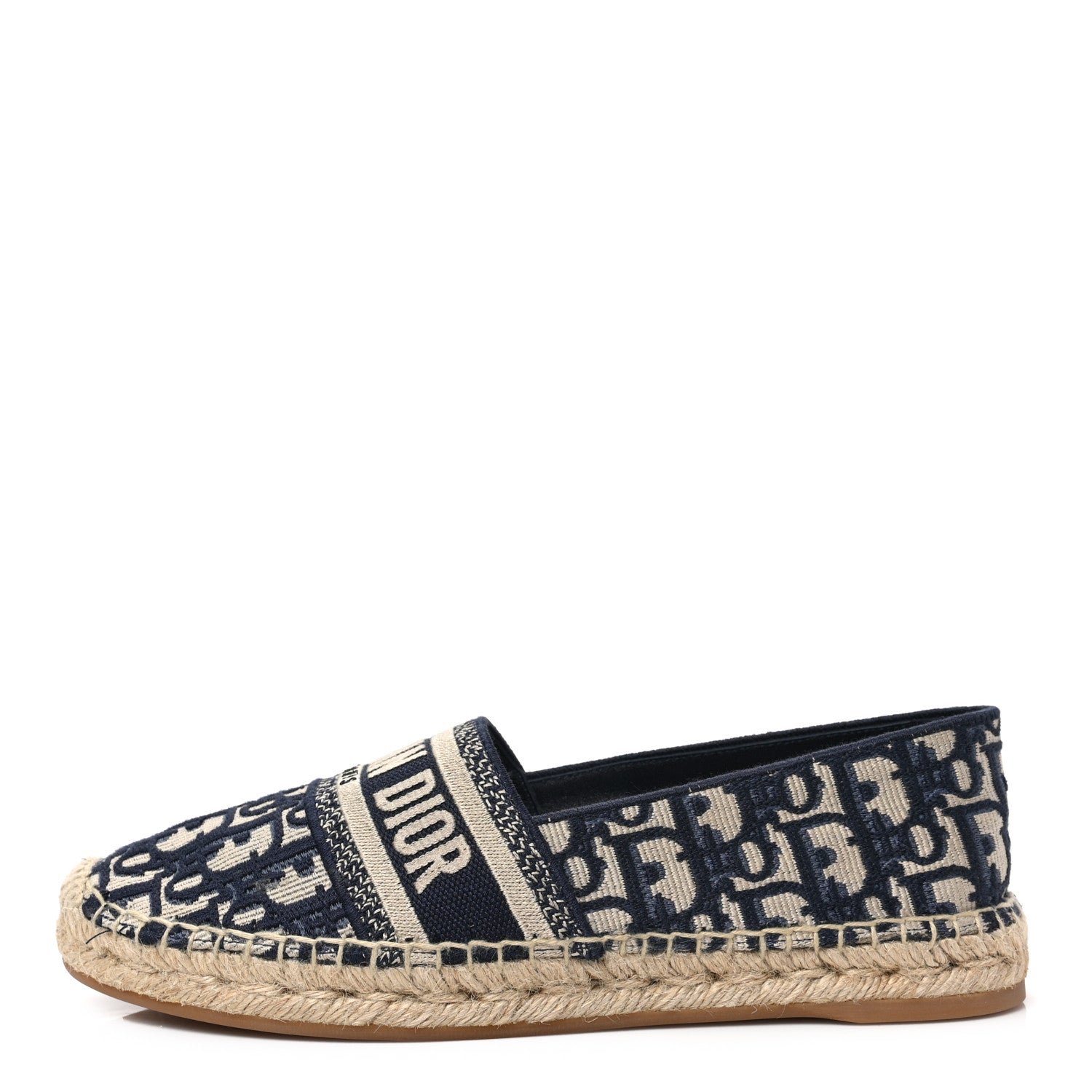 Christian Dior Oblique Embroidered Granville 15mm Espadrilles 39.5 Deep Blue 1 of 7