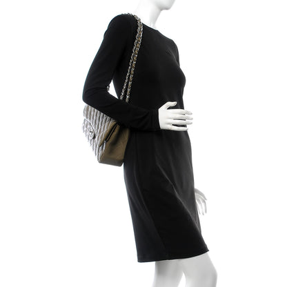 Chanel Caviar Quilted Jumbo Double Flap Khaki 3 of 8