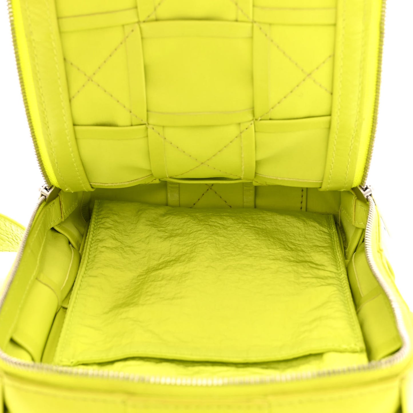 Calfskin Intreccio Mini Cassette Sling Bag Acid Kiwi