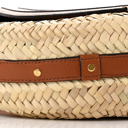 Chloe Raffia Small Grain Calfskin Small Marcie Basket Crossbody Tan 10 of 11