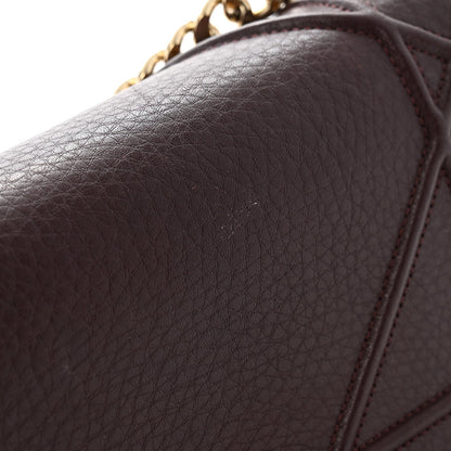 Christian Dior Grained Calfskin Small Diorama Flap Bag Burgundy 12 of 14