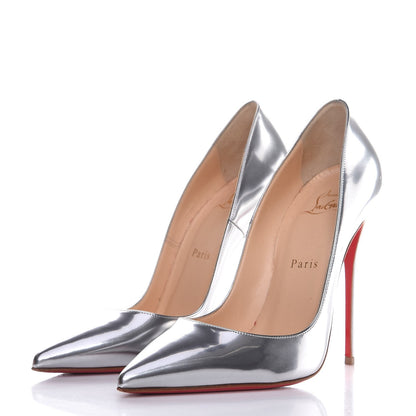 Christian Louboutin Metallic Calfskin So Kate 120 Pumps 37 Silver 3 of 9