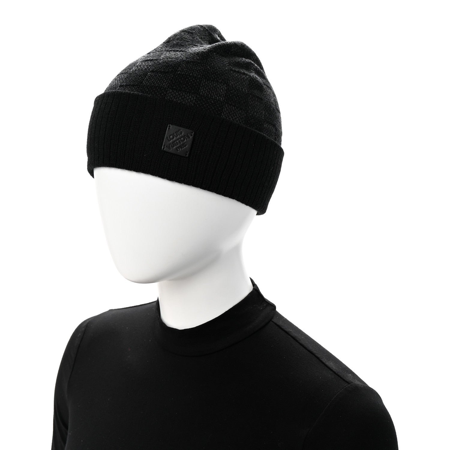 Louis Vuitton Wool Damier Neo Petit Beanie Hat S Anthracite 2 of 5