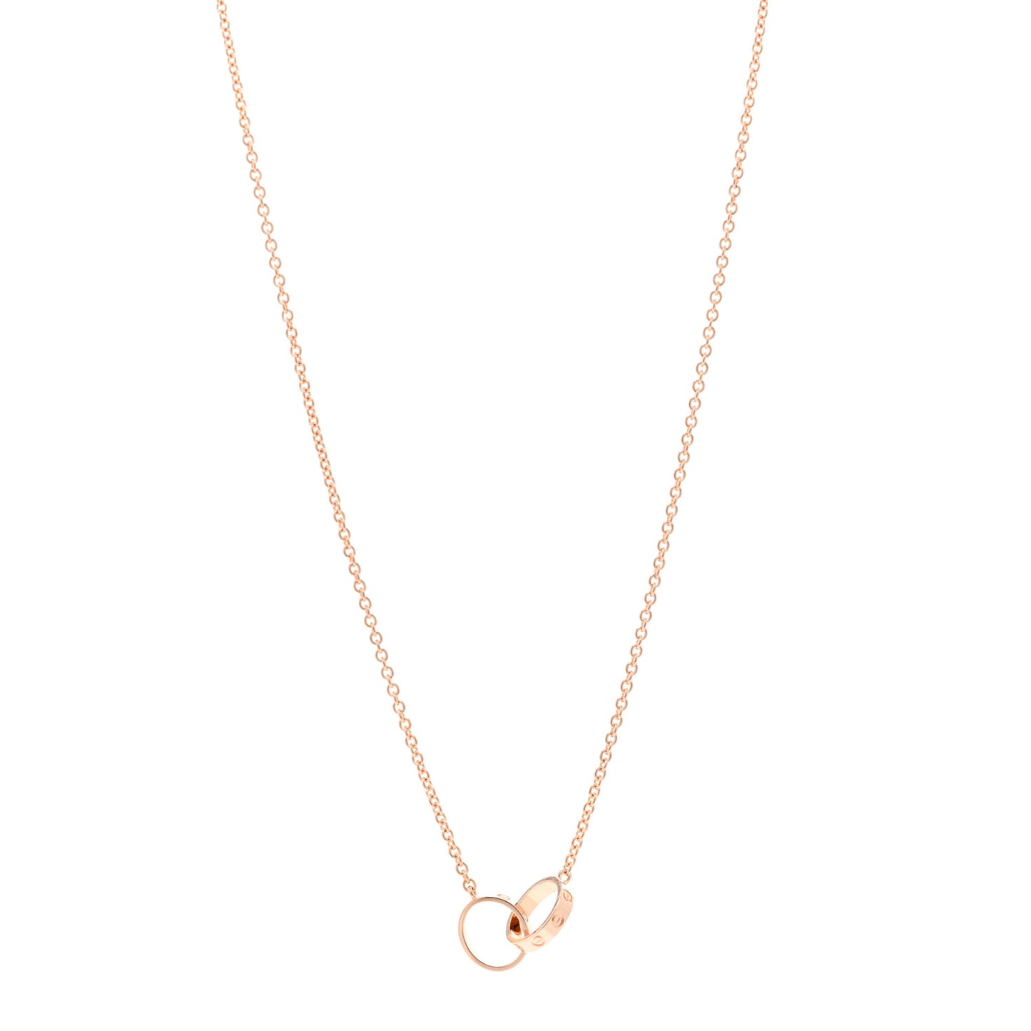 18K Pink Gold Interlocking LOVE Necklace