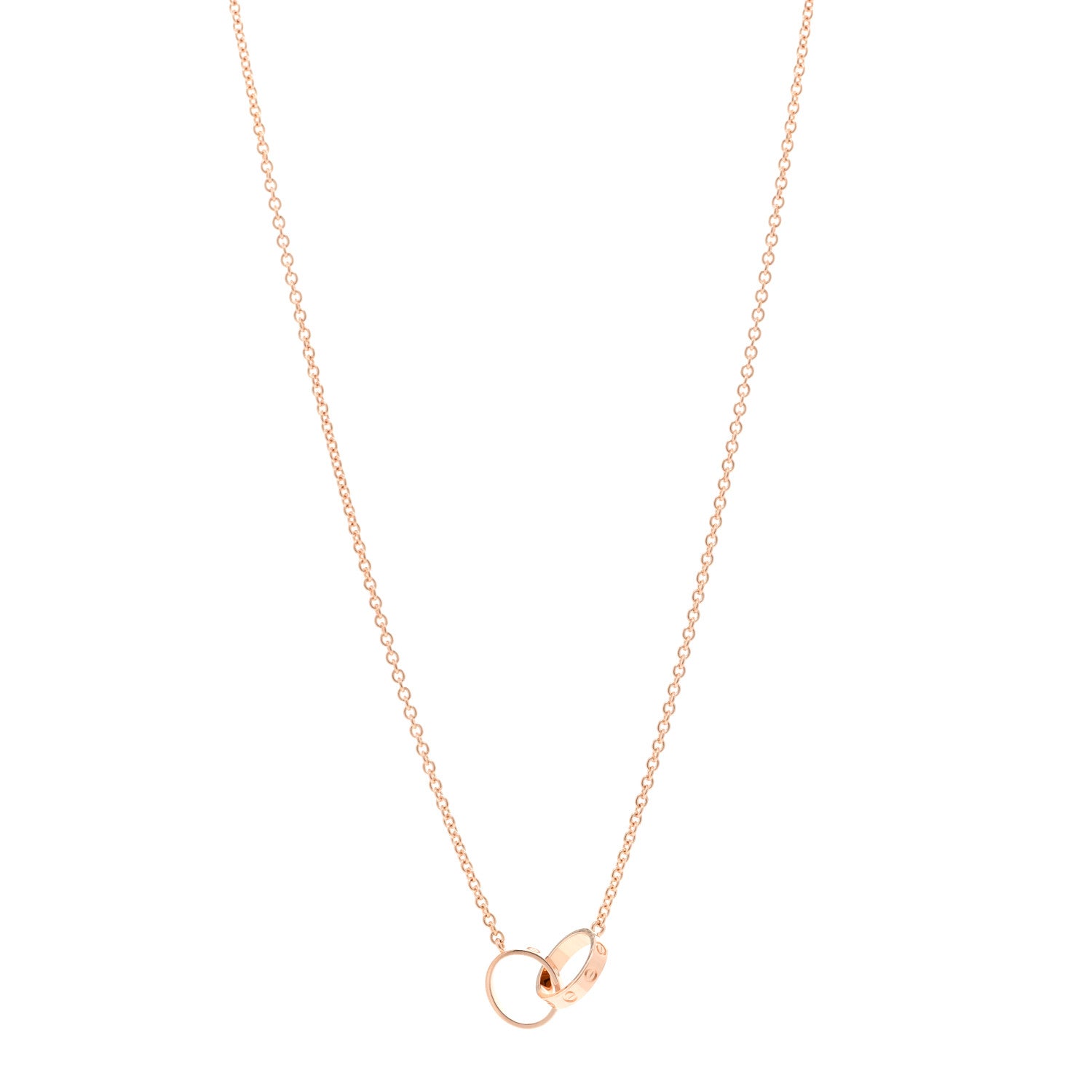 Cartier 18K Pink Gold Interlocking LOVE Necklace 1 of 5