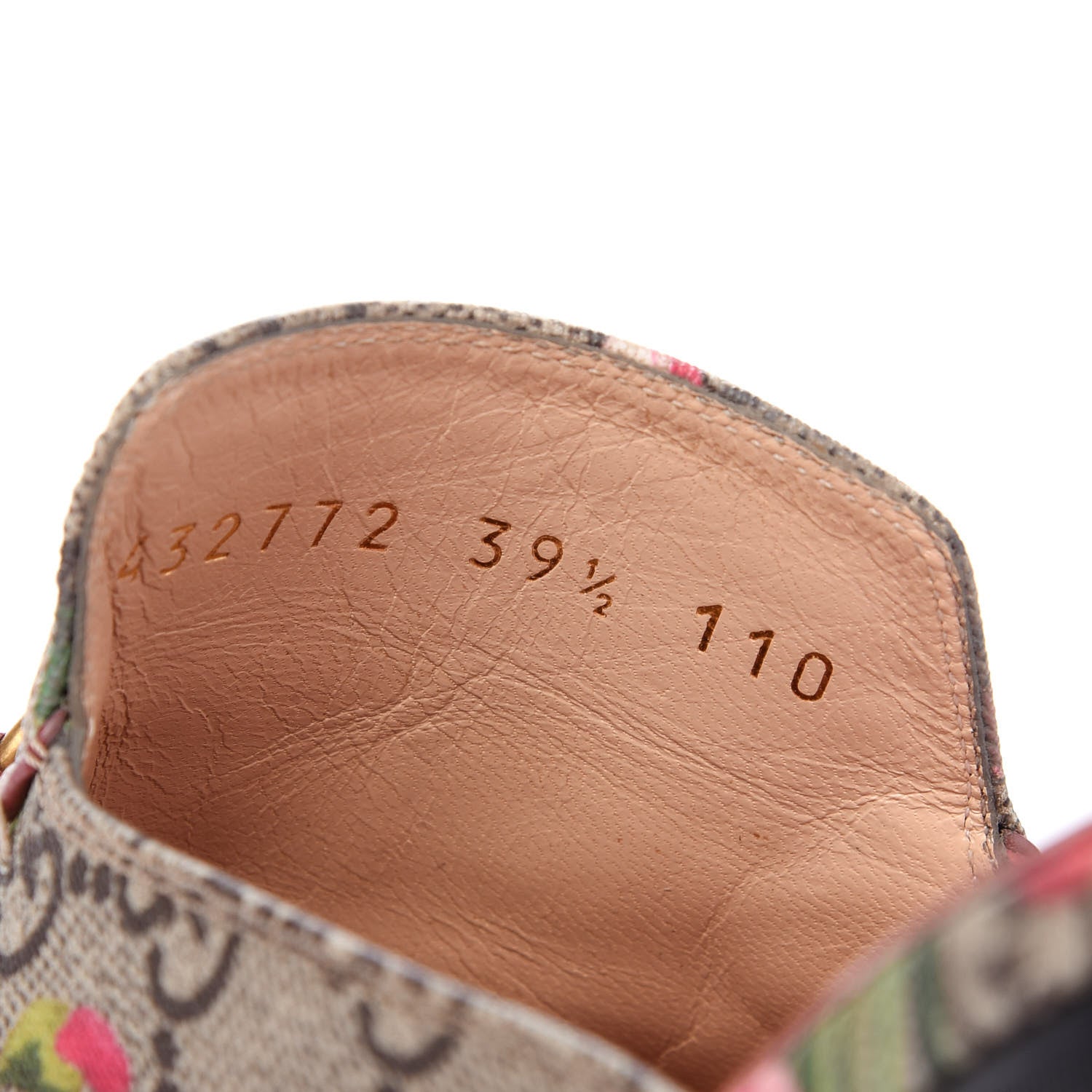 Gucci GG Supreme Monogram Blooms Womens Princetown Slippers 39.5 Beige Multicolor Dry Rose 8 of 9