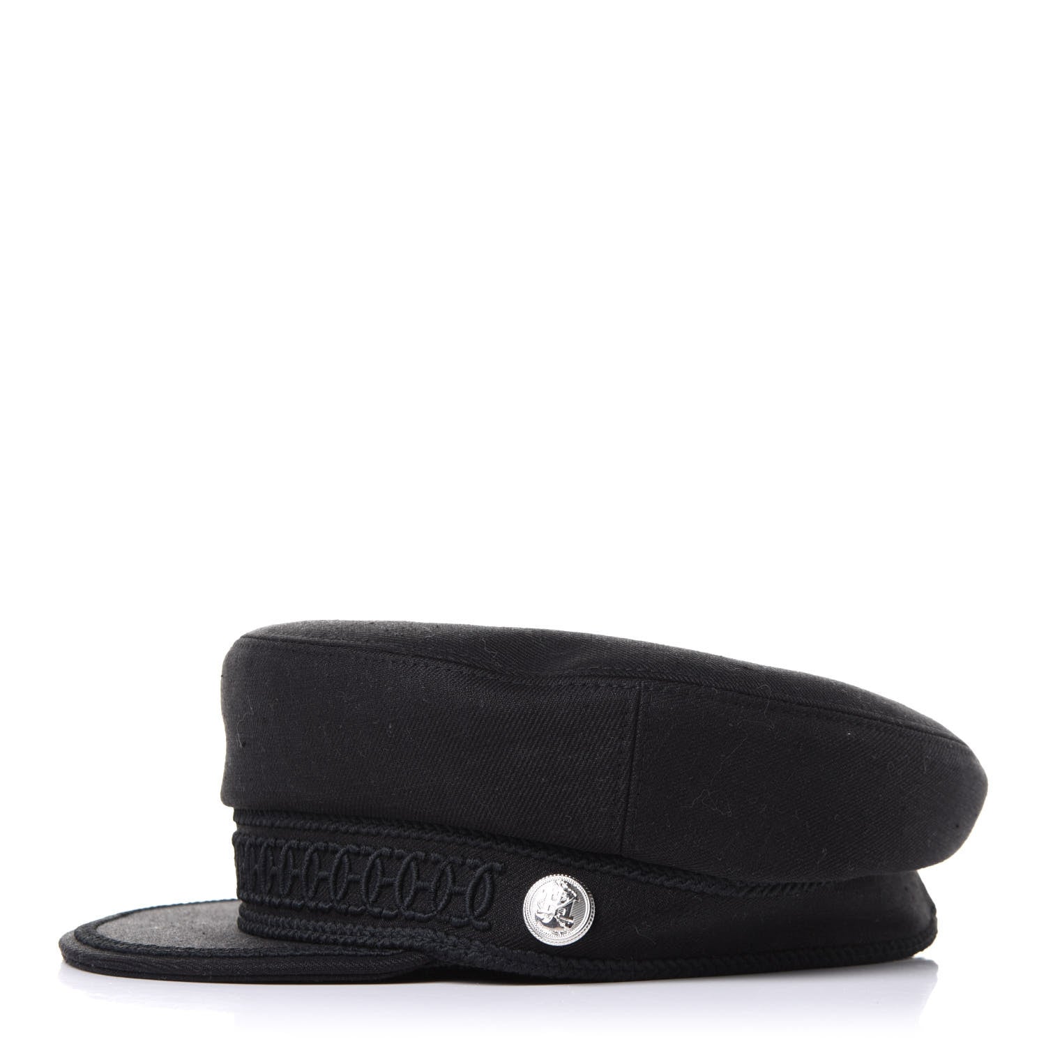 Hermes Cashmere Swift Braided Deauville Cap 57 Black 3 of 6