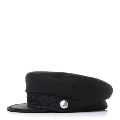 Hermes Cashmere Swift Braided Deauville Cap 57 Black 3 of 6