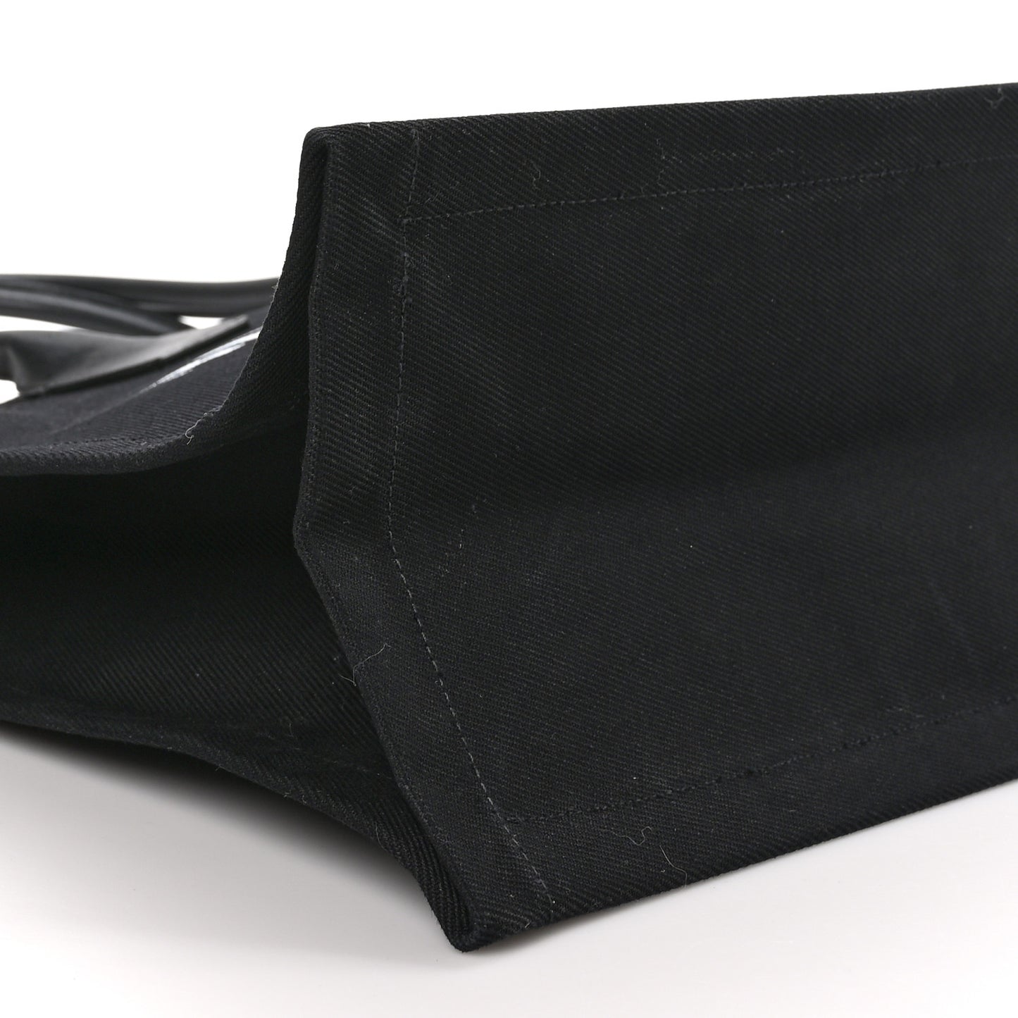 Linen Calfskin Rive Gauche Tote Black