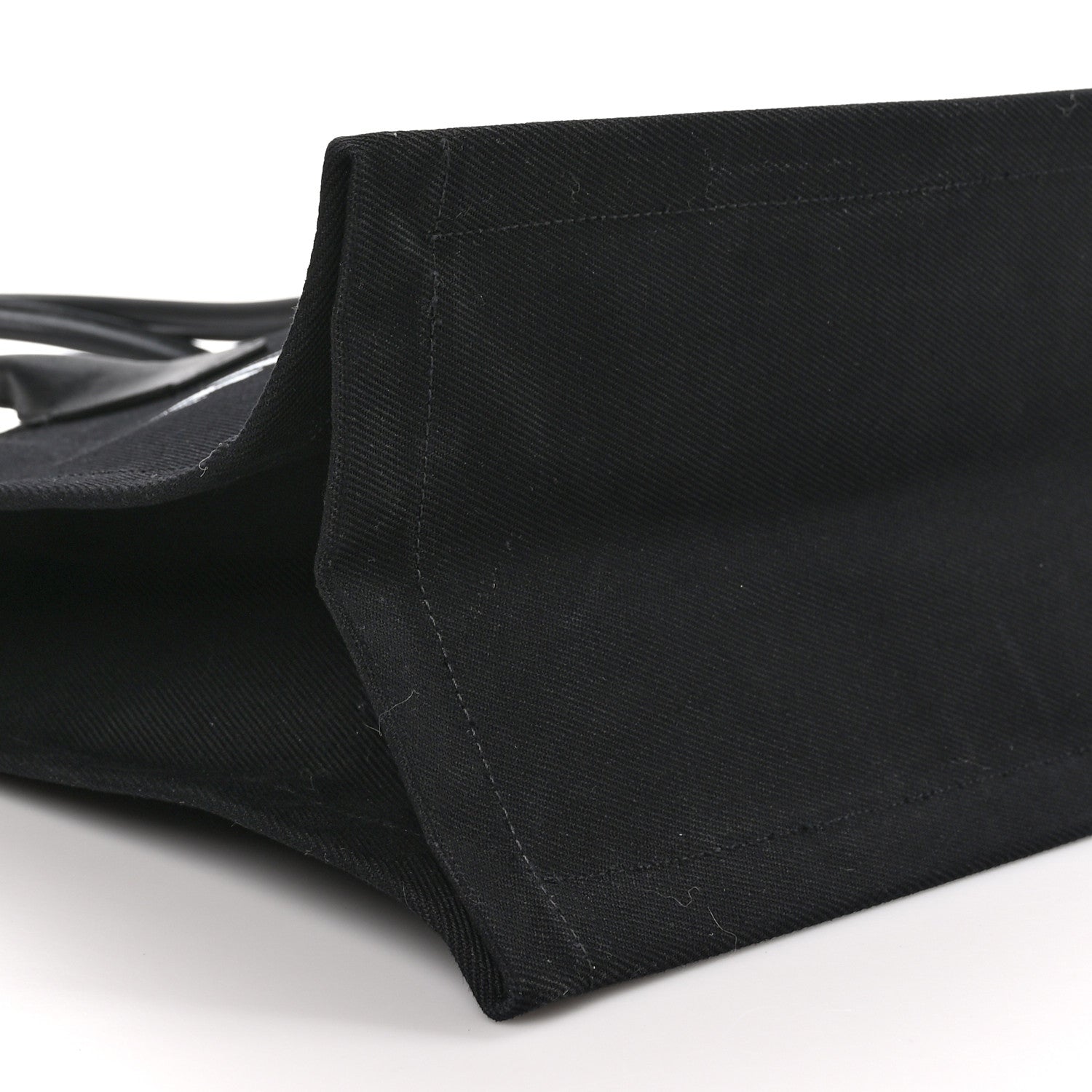 Saint Laurent Linen Calfskin Rive Gauche Tote Black 9 of 10