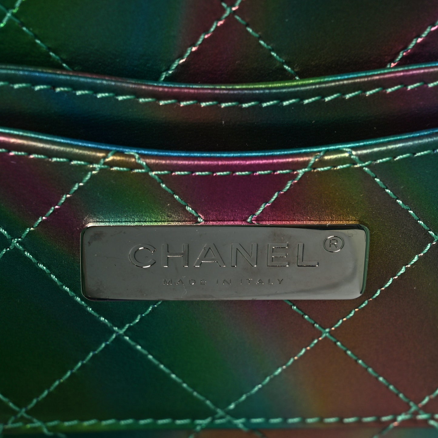 PVC Patent Calfskin Patent Lambskin Vertical Vanity Case Green