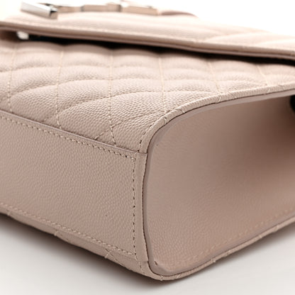 Saint Laurent Grain De Poudre Textured Mixed Matelasse Medium Triquilt Monogram Satchel Marble Pink 11 of 11