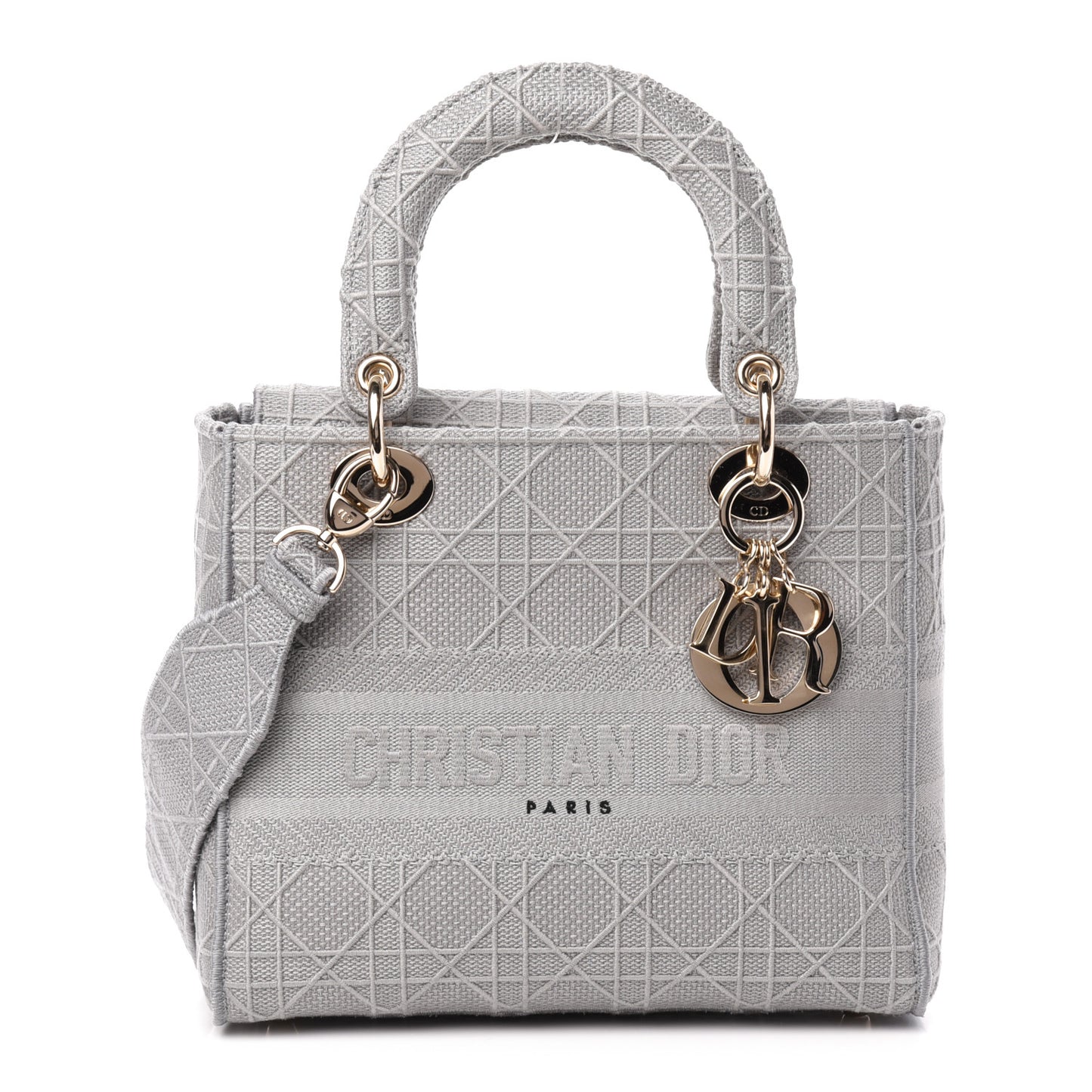 Canvas Embroidered Cannage Medium Lady D-Lite Gray