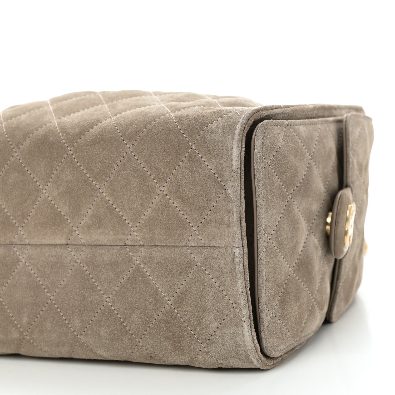 Chanel Suede Quilted Small Chanel 25 Handbag Dark Grey 10 of 11