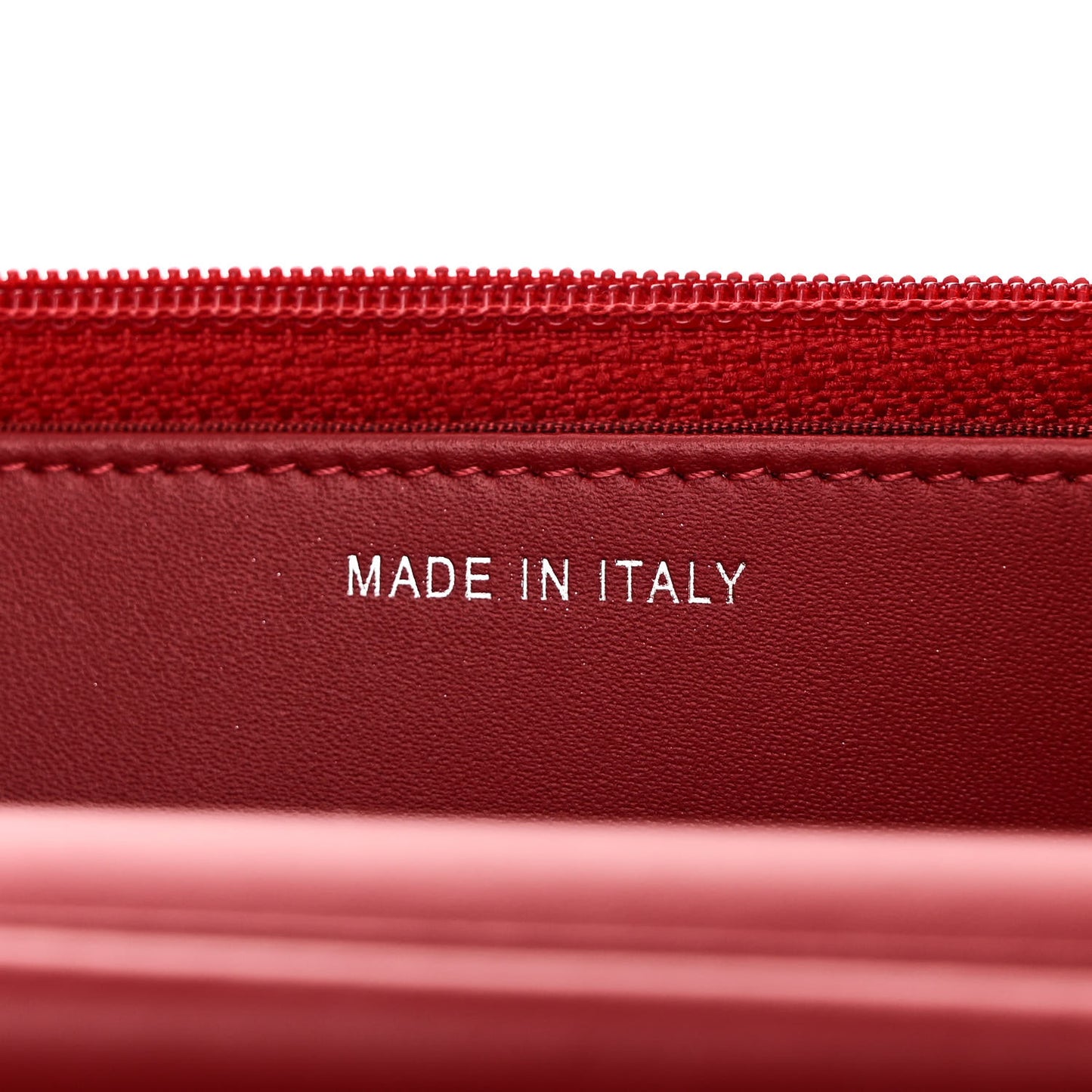 Glazed Calfskin Quilted Coco Boy Wallet On Chain WOC Red
