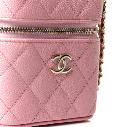 Chanel Caviar Quilted Small Handle With Care Vanity Case With Chain Pink 11 of 13