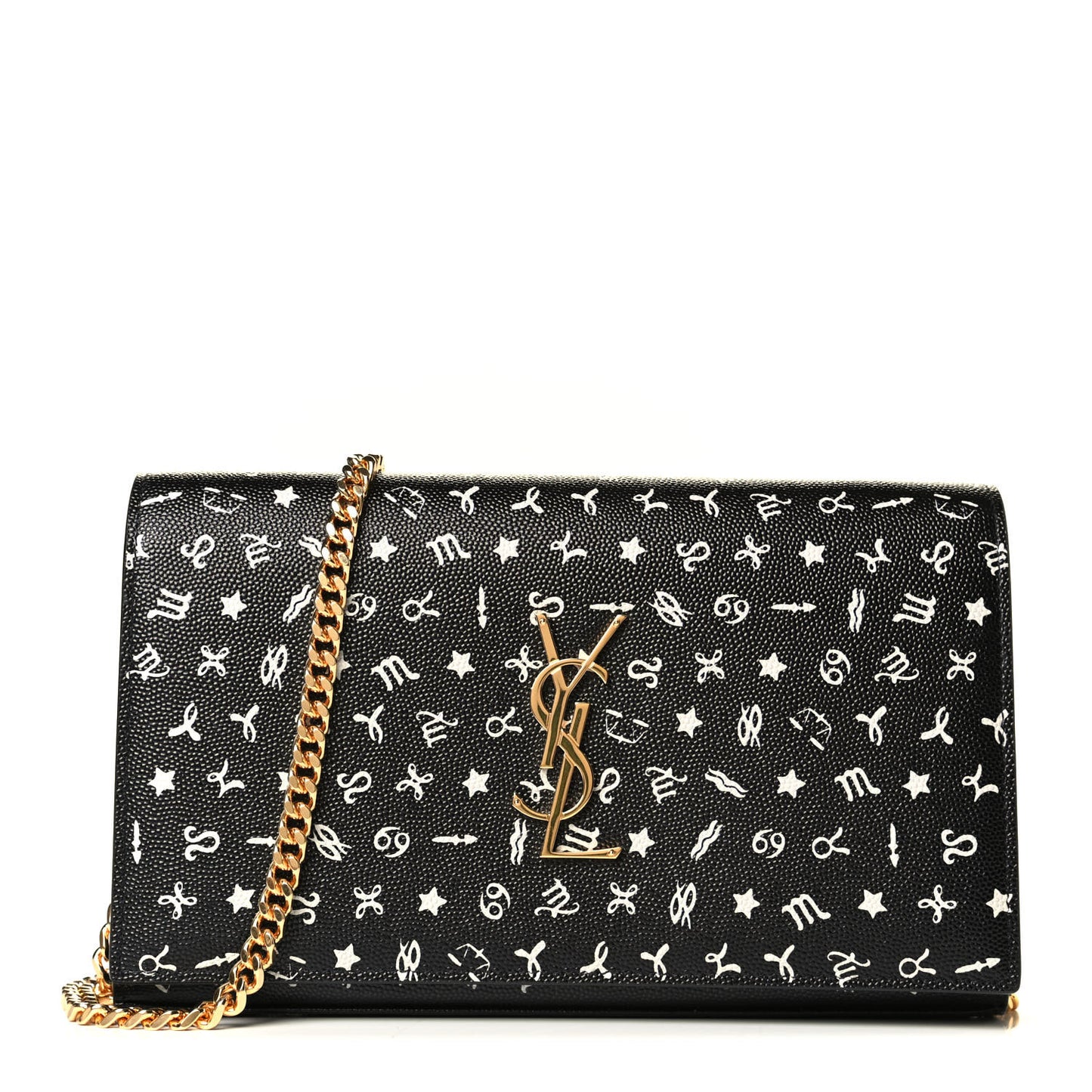 Grain De Poudre Zodiac Print Small Monogram Kate Satchel Black Black