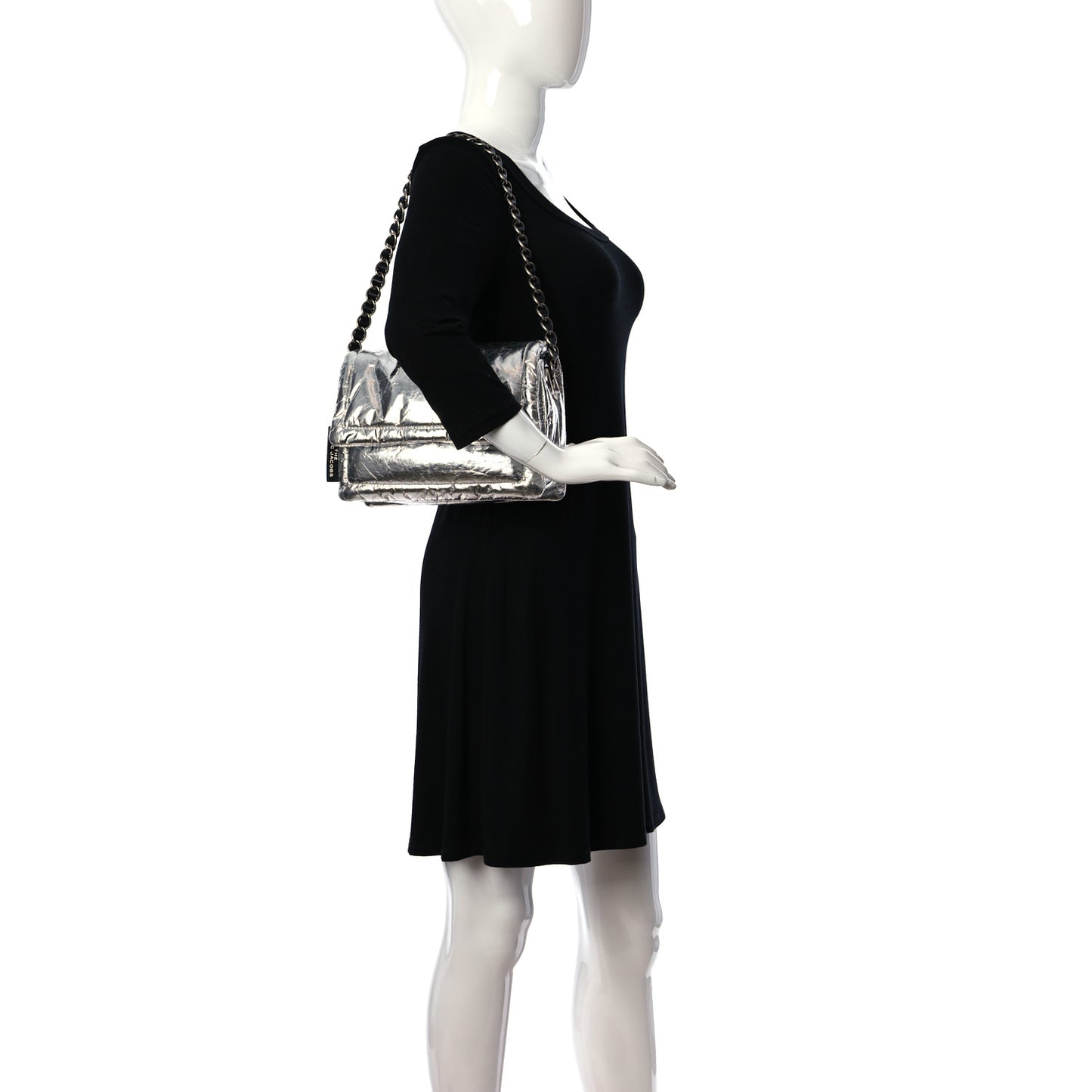 Metallic Lambskin The Pillow Bag Silver