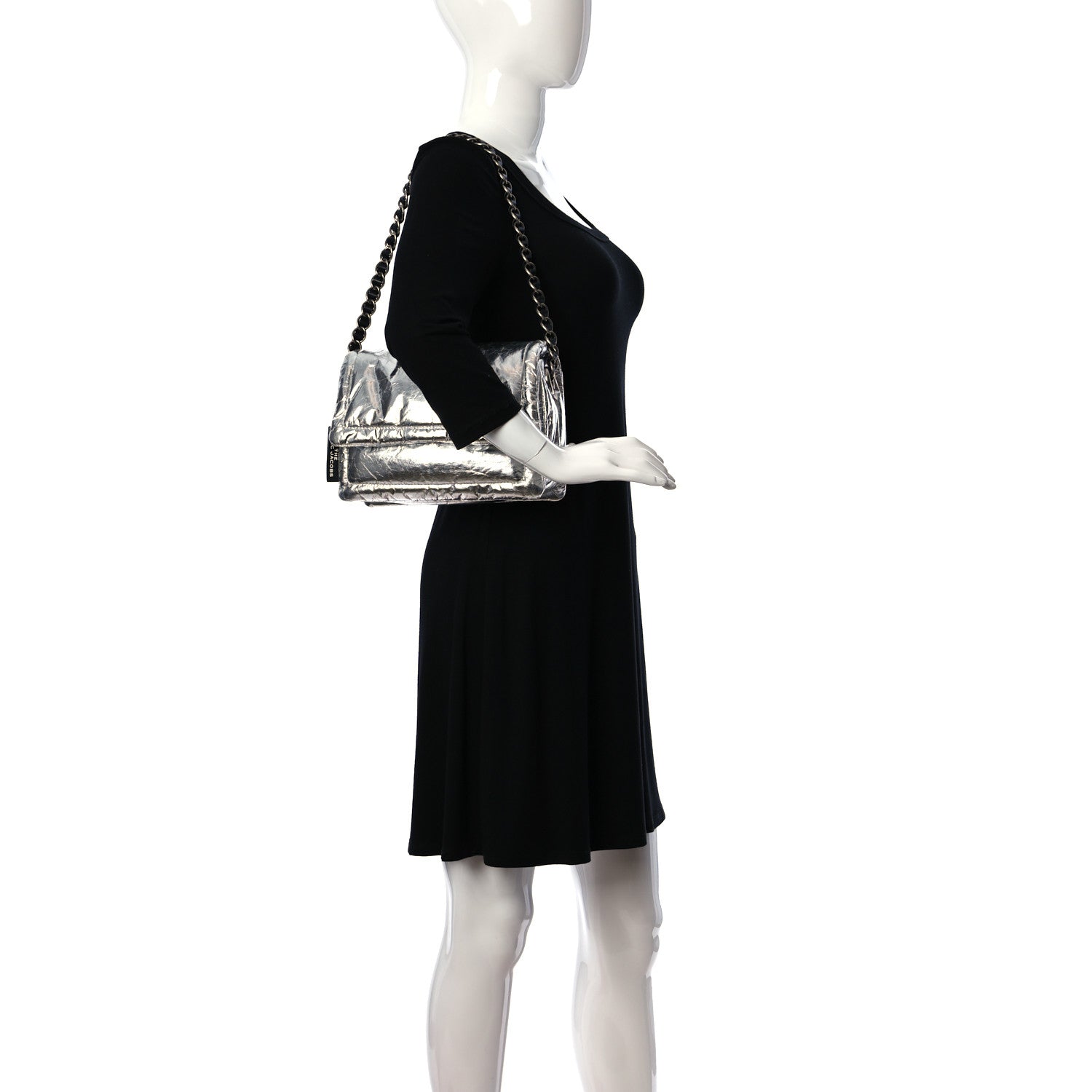 Marc Jacobs Metallic Lambskin The Pillow Bag Silver 2 of 10