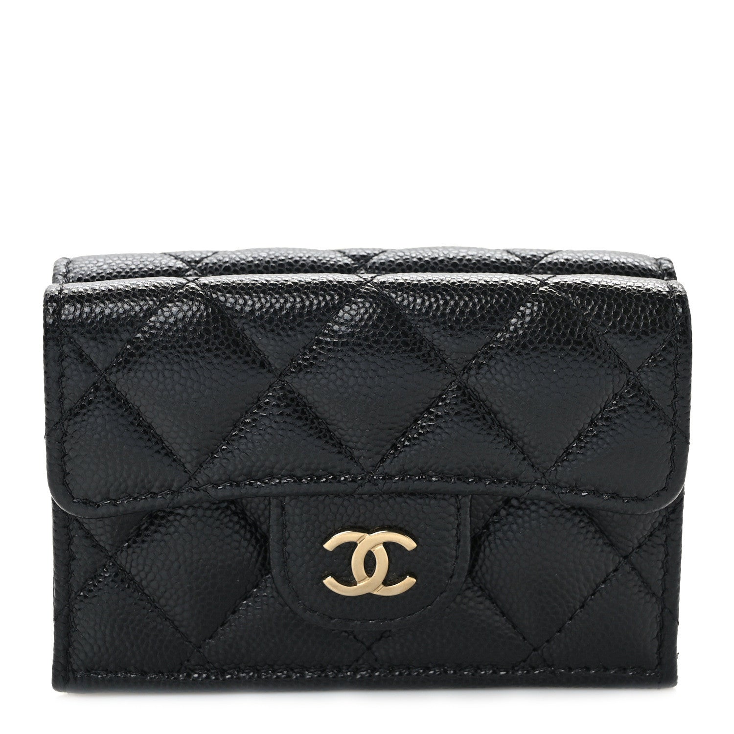 Chanel Caviar Quilted Double Flap Wallet Black 1 of 10