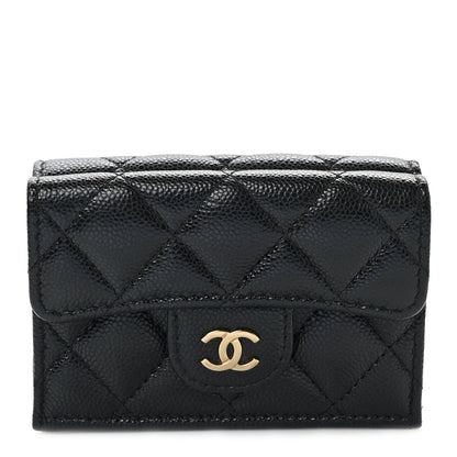 Chanel Caviar Quilted Double Flap Wallet Black 1 of 10