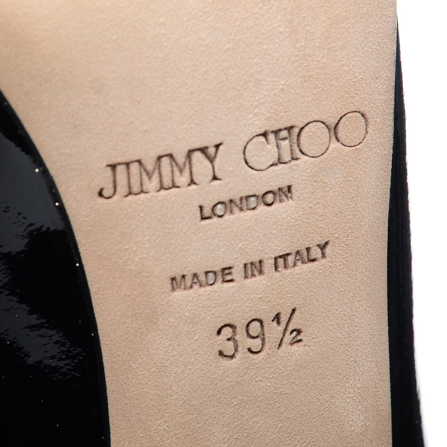 Jimmy Choo Patent Napa Sepia Platform Pumps 39.5 Beige Black 6 of 9