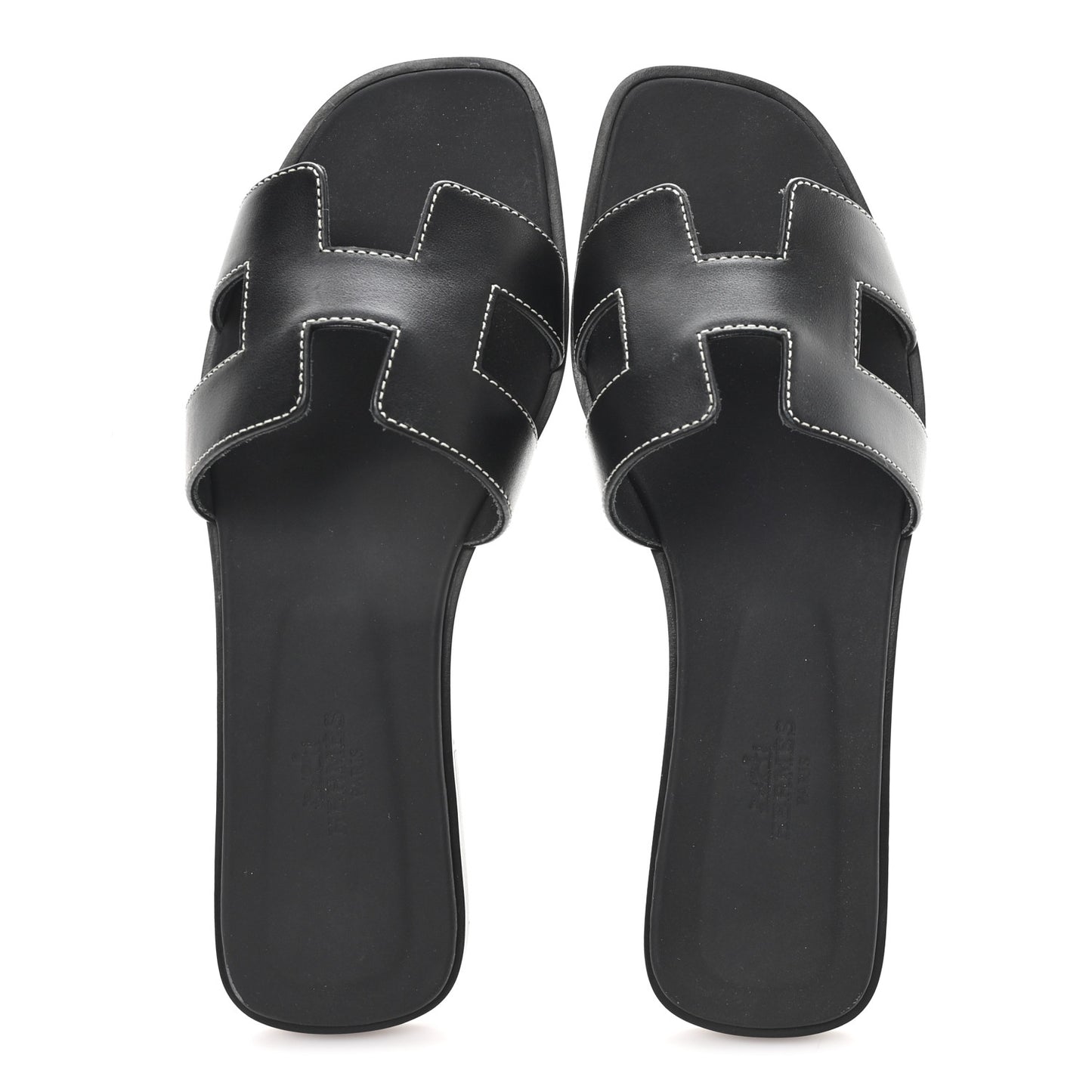 Box Calfskin Oran Sandals 37.5 Black