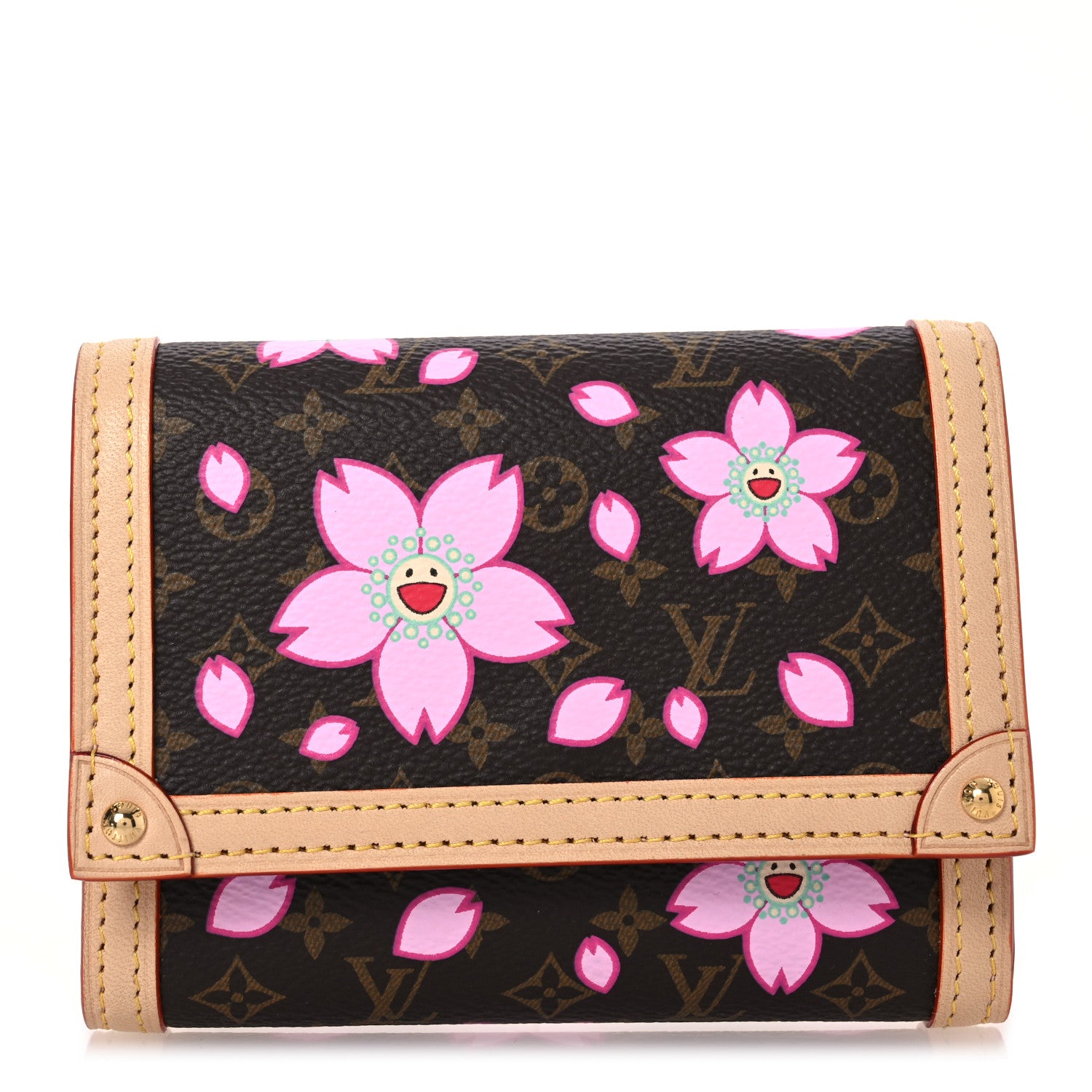 Louis Vuitton LV X TM Monogram Cherry Blossom Victorine Wallet Sakura Brown 1 of 10
