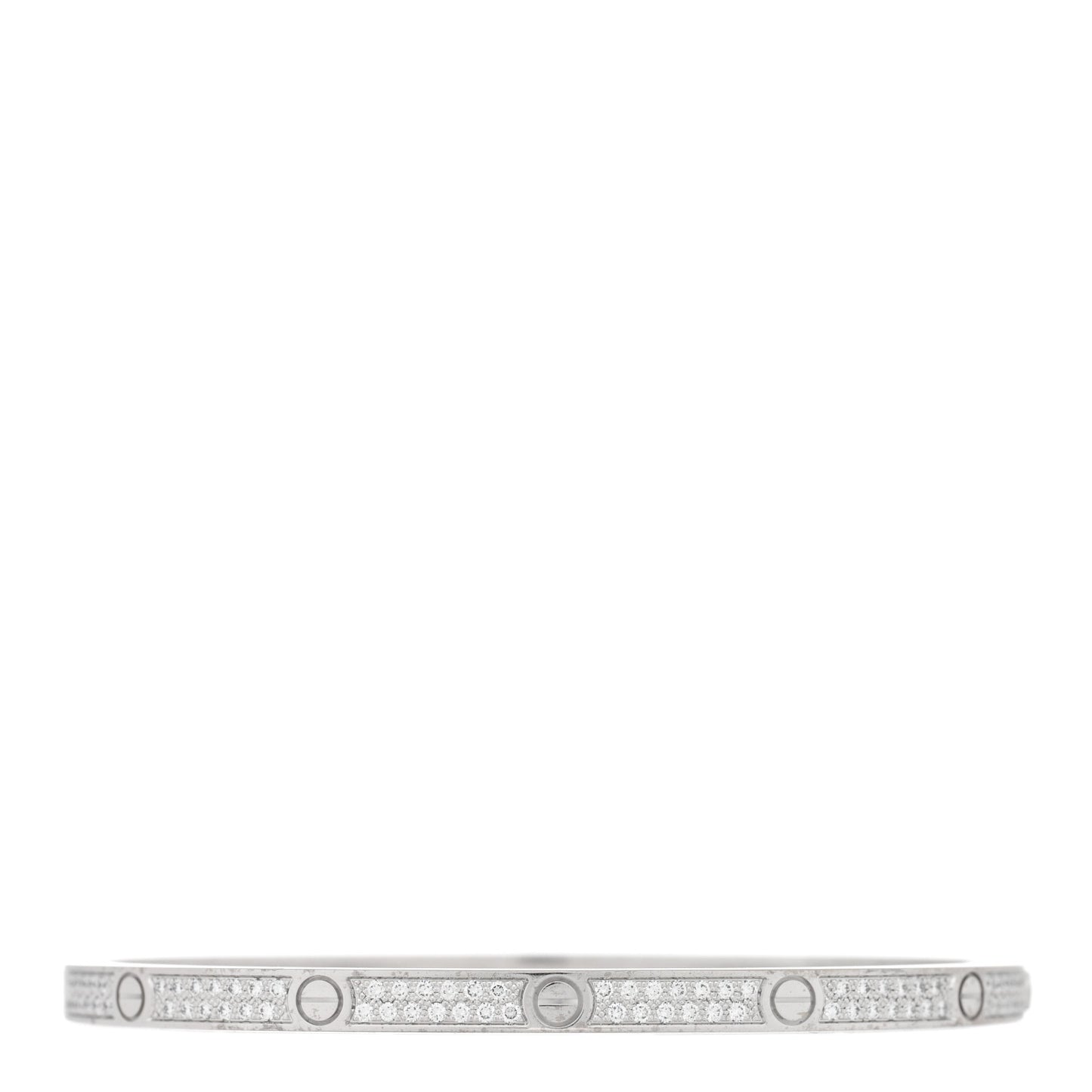 18K White Gold Diamond Small LOVE Paved Bracelet 16