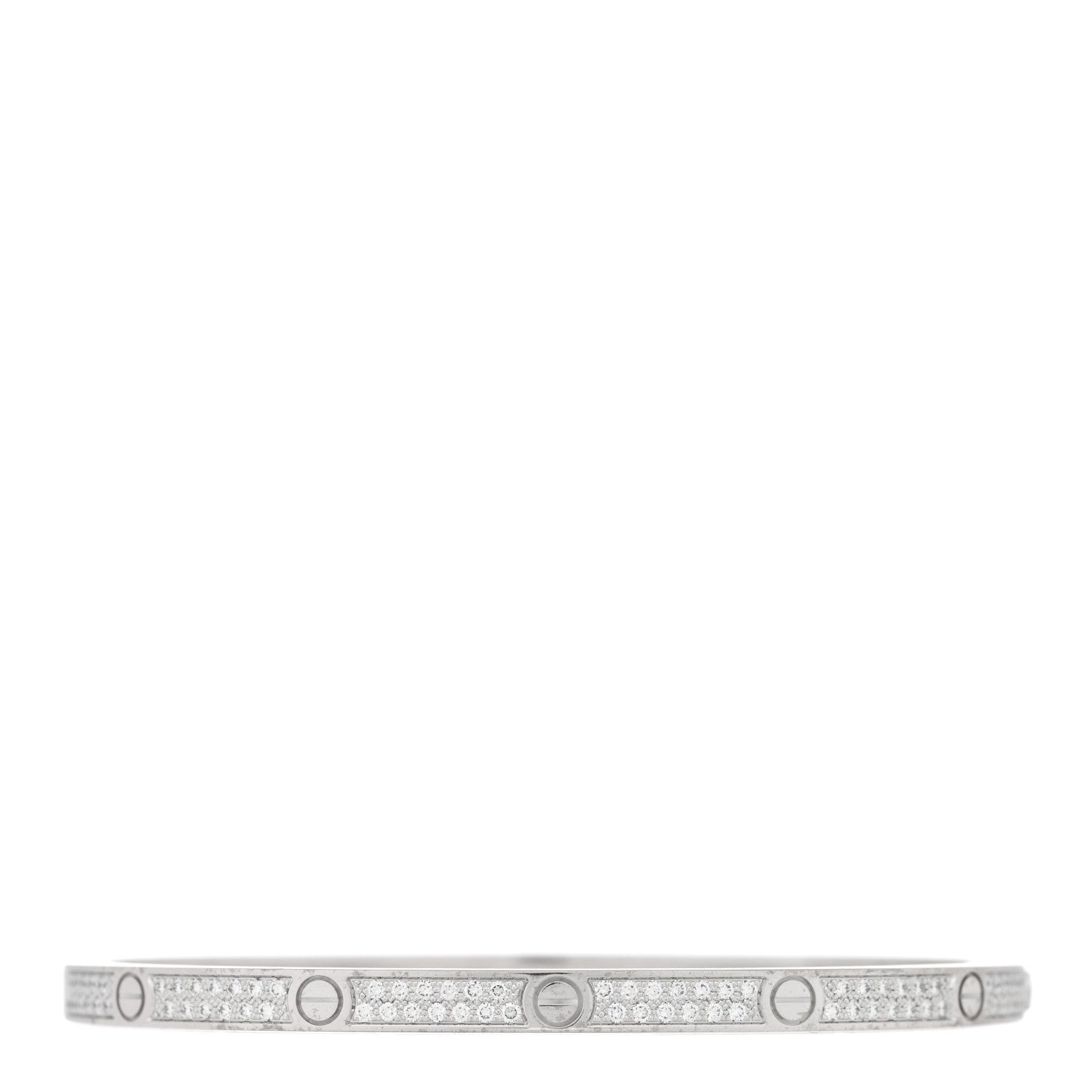Cartier 18K White Gold Diamond Small LOVE Paved Bracelet 16 1 of 7