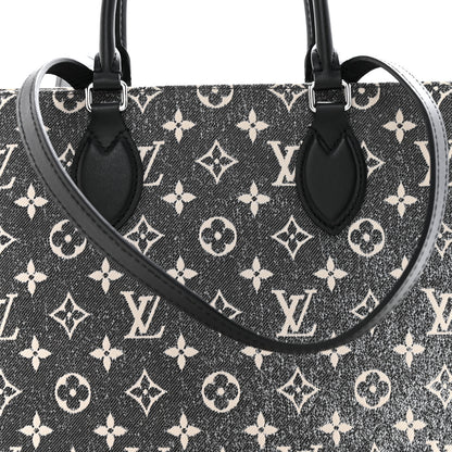 Louis Vuitton Monogram Jacquard Denim Onthego MM Black 7 of 10