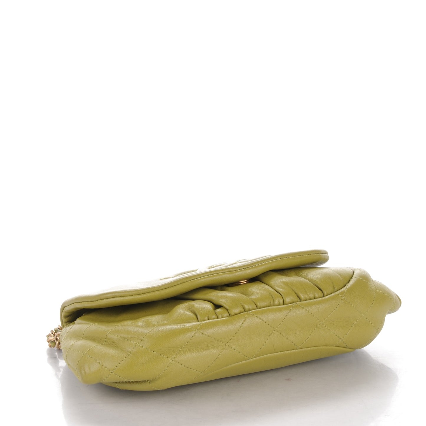 Lambskin Half Moon Wallet On Chain WOC Green