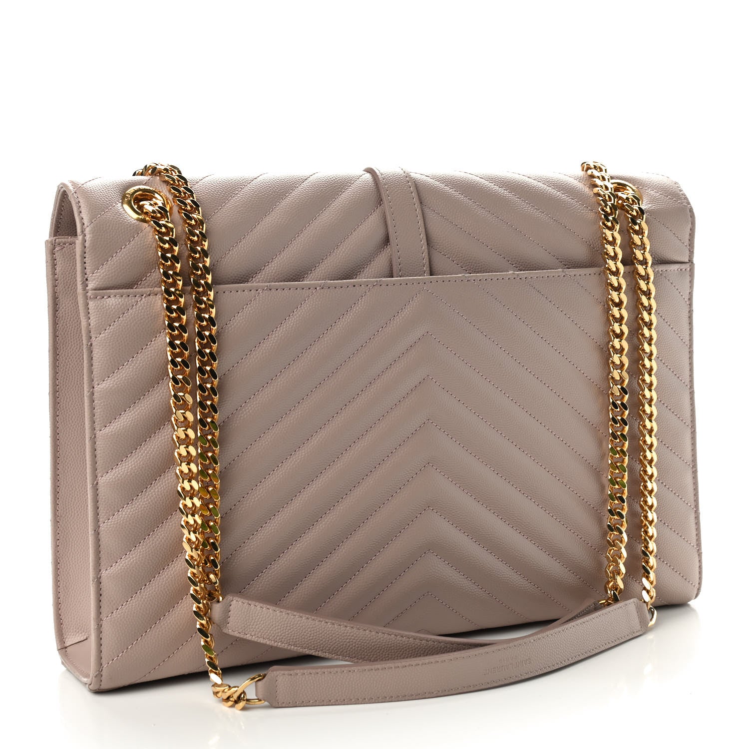 Saint Laurent Grain De Poudre Matelasse Chevron Large Monogram Satchel Rose Antic 3 of 10