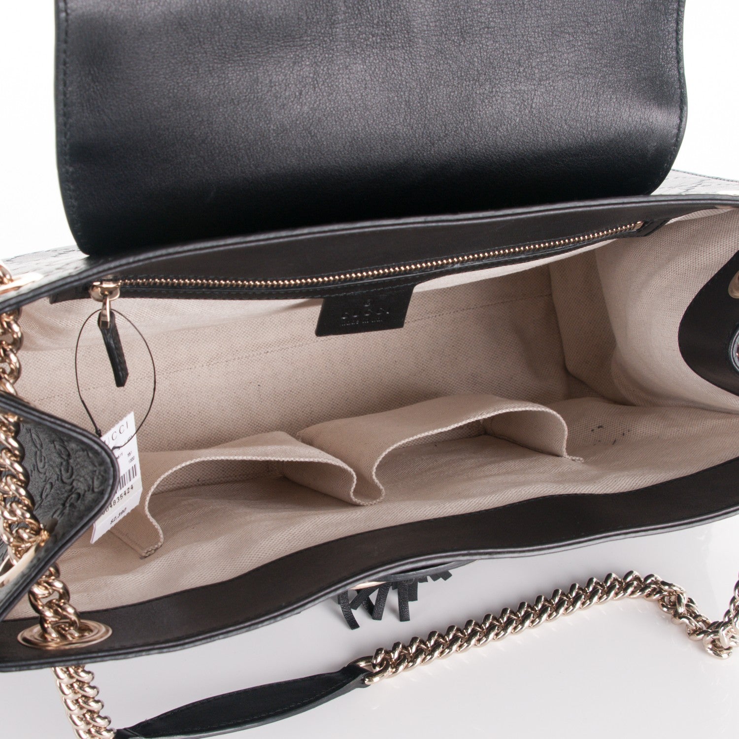 Gucci Guccissima Large Emily Chain Shoulder Bag Black 6 of 8