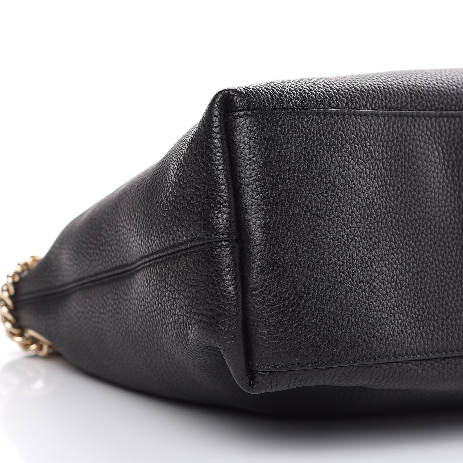 Gucci Pebbled Calfskin Medium Soho Chain Shoulder Bag Black 8 of 9