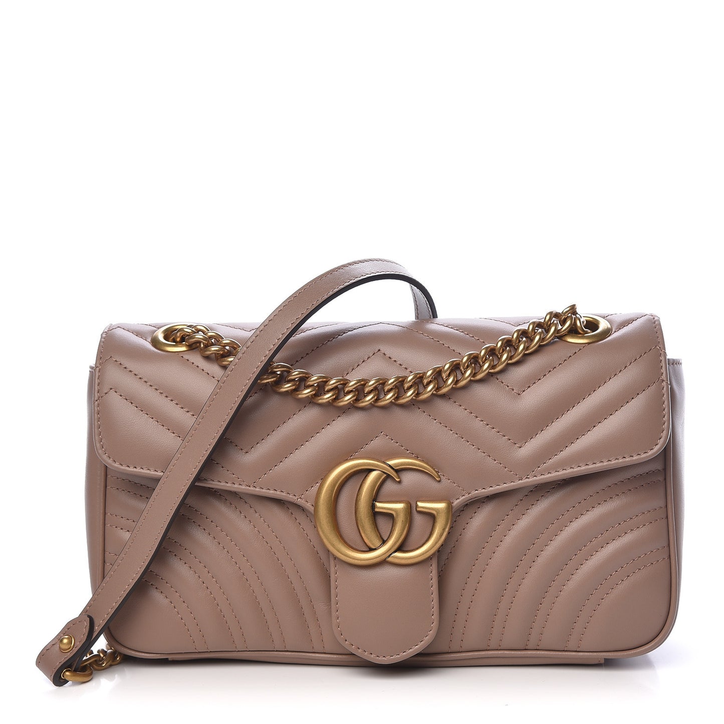 Calfskin Matelasse Small GG Marmont Shoulder Bag Porcelain Rose