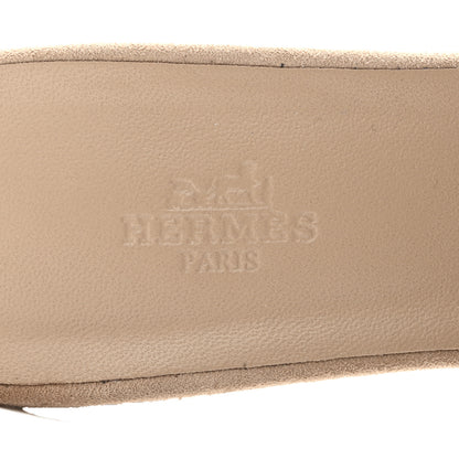 Hermes Suede Goatskin Gigi 50 Sandals 40 Beige Sable 7 of 11