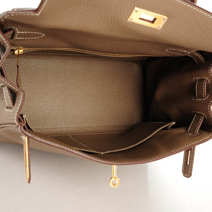 Hermes Taurillon Clemence Kelly Retourne 28 Etoupe 11 of 39