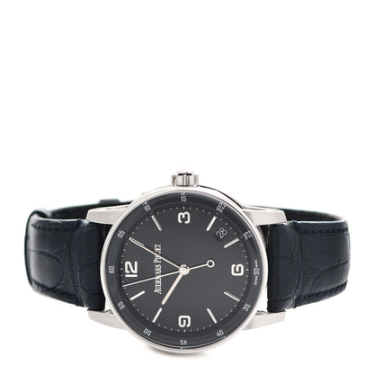 Audemars Piguet 18K White Gold Alligator 41mm Code 11.59 Automatic Watch Blue 15210BC.OO.A321CR.01 2 of 4