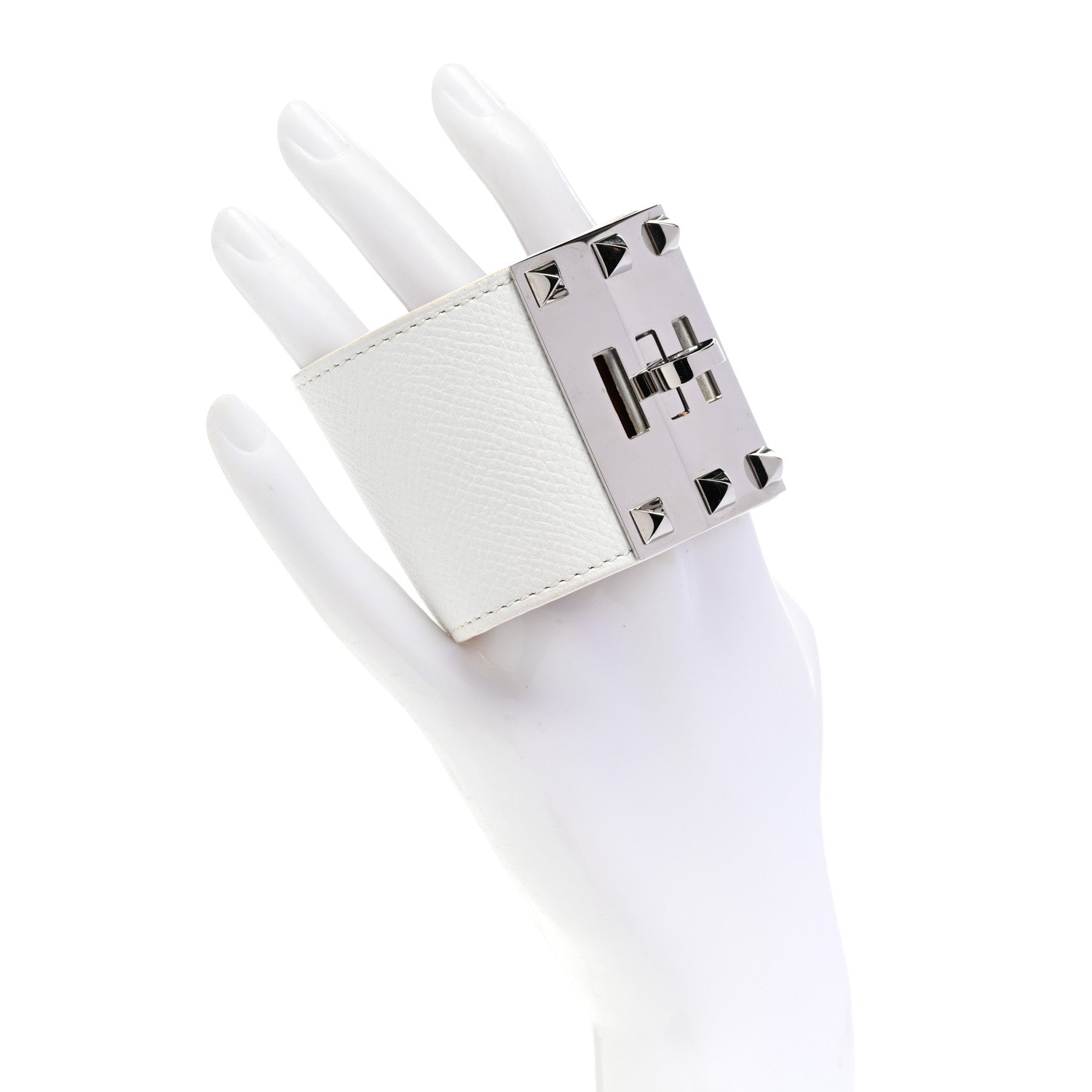 Hermes Epsom Kelly Dog Extreme Bracelet S White 2 of 6
