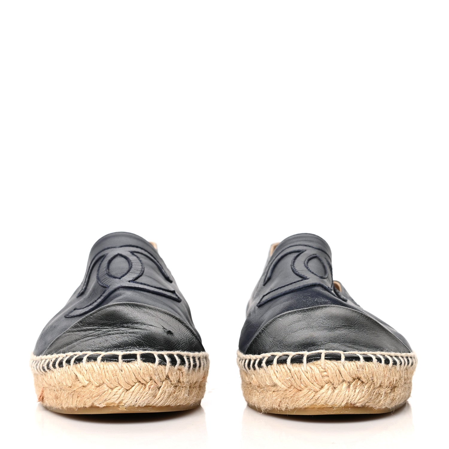 Chanel Lambskin CC Espadrilles 41 Navy Black 2 of 8