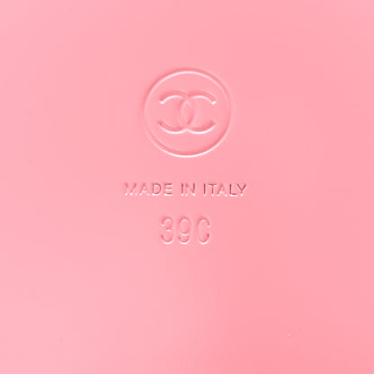 Chanel Lambskin Quilted Velcro Dad Chain CC Slide Sandals 39 Pink 7 of 9